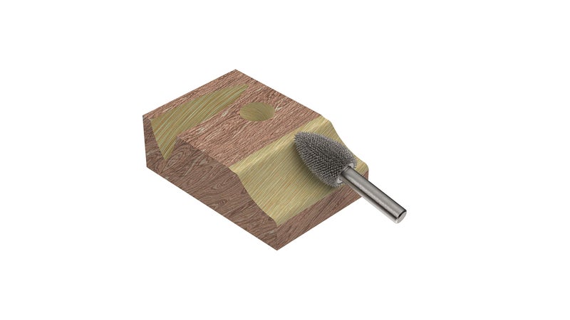 Kutzall Original Flame Rotary Burr, 1â„4" Shaft, Coarse - Wood Carving Bit for Bosch, DeWalt, Milwaukee. Abrasive Tungsten Carbide, 1â„2" (12.7mm) Dia. x 1" (25.4mm) Length, FL-12 - Image 3